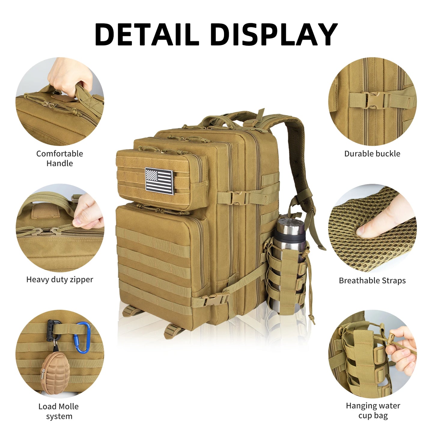 45L Hunting Bags Waterproof Backpack Outdoor bags Rucksacks Tactical Sports Camping Hiking Trekking