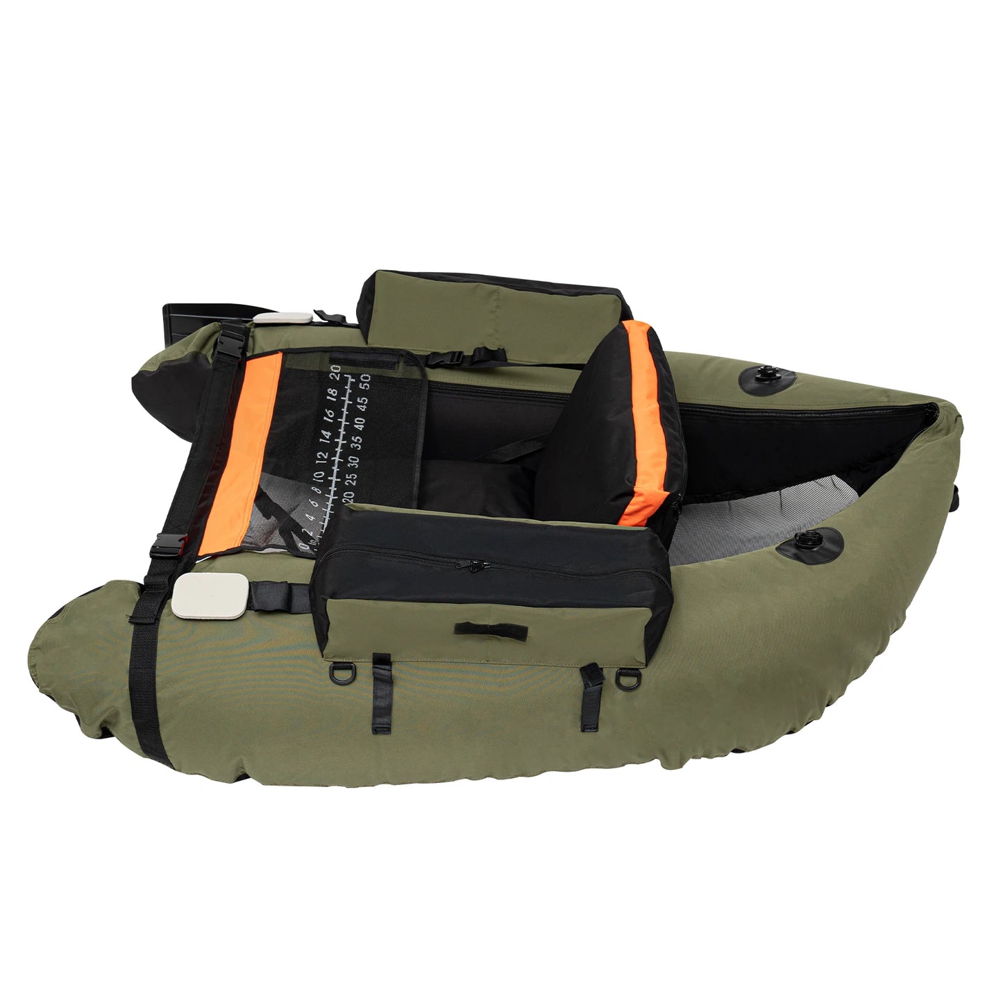 Inflatable Fishing Boat with Hand Air Pump Outdoor 136*105cm Max Capacity 286.6 lbs