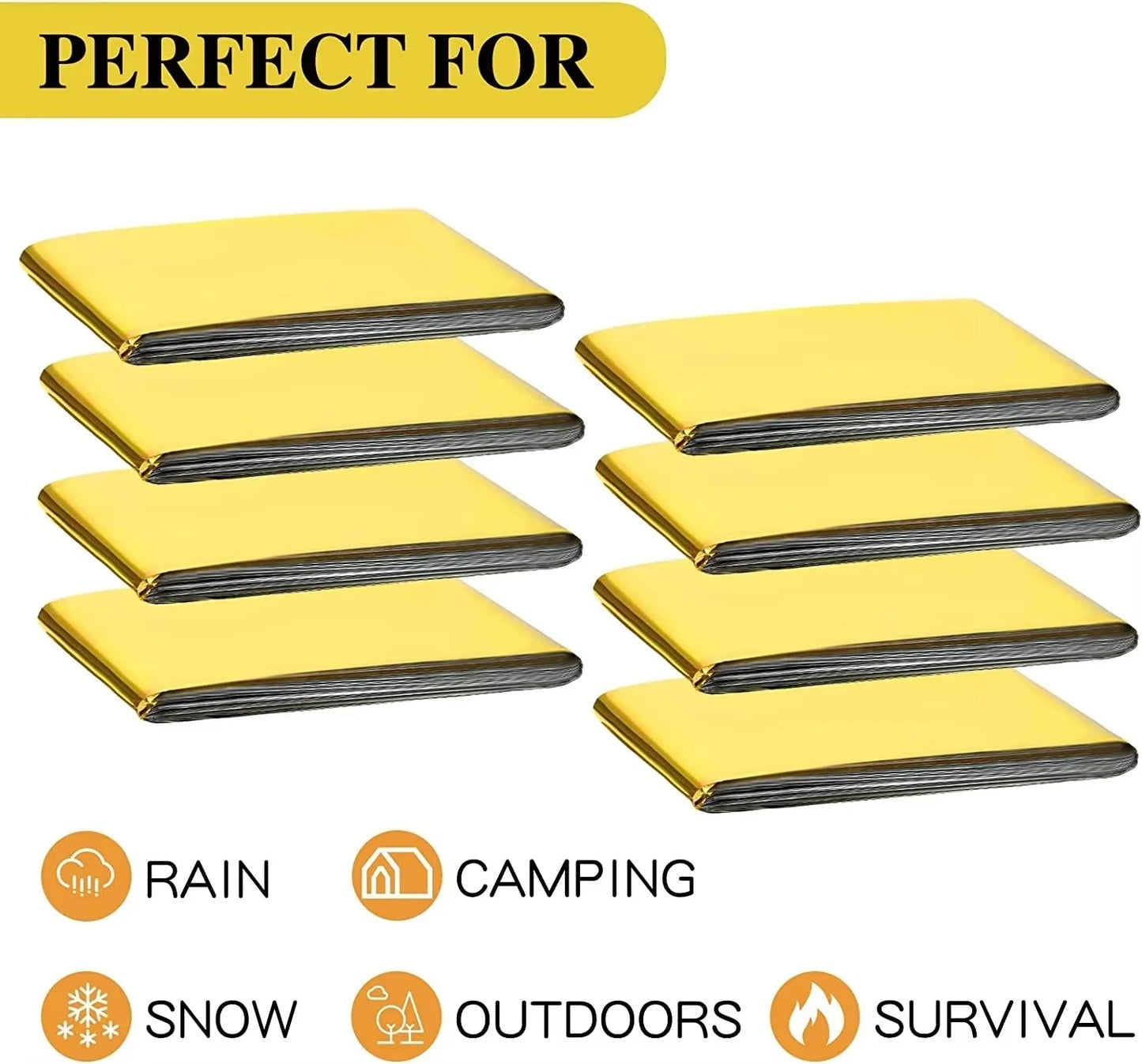 15-1Pcs Emergency Thermal Blanket Waterproof Windproof Sunshade Rescue Blanket survive Mat Pad