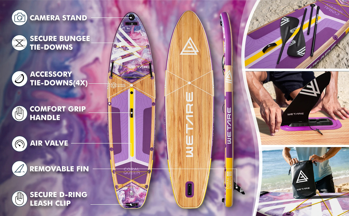 Waterproof Inflatable Paddle Board 11'6''x35''x6''Adult Standing Style Aquatic, Accessories