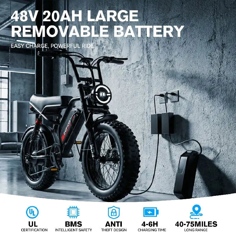 low cost 14-20 inch E-fat bike 1000w 2000w 30-50MPH 30-60Miles Adjustable front brake,seat