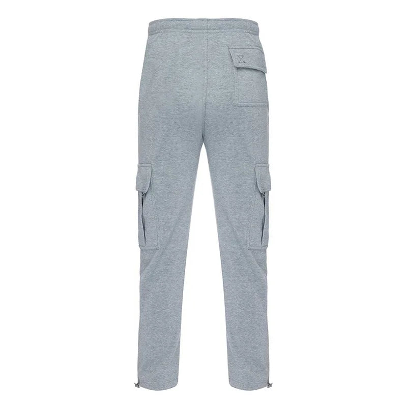 Men’s Loose Cargo Pants Casual Drawstring Elastic Waist Wide Leg Athletic Trousers