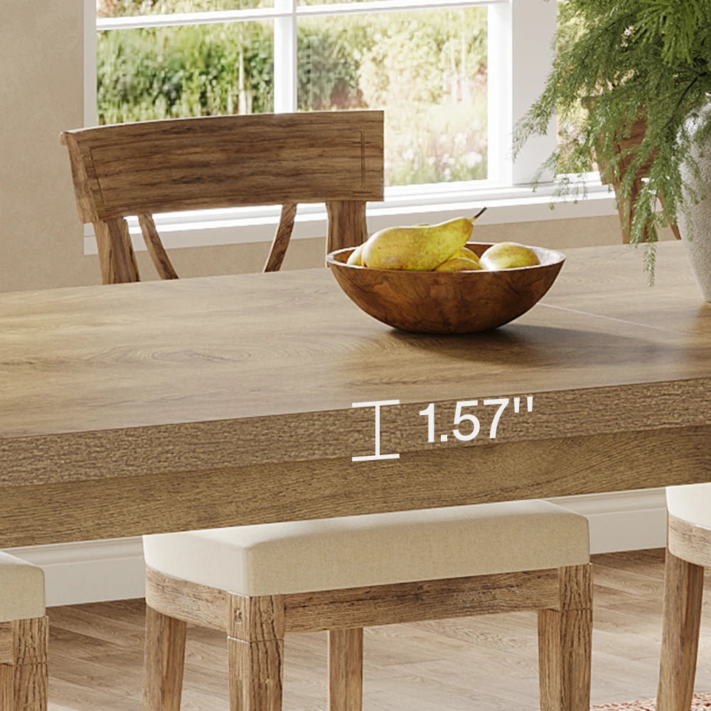 Tribesigns 86.61-Inch Dining Table for 6-8 People, Modern Long Kitchen Table,Pedestal Base, indoor