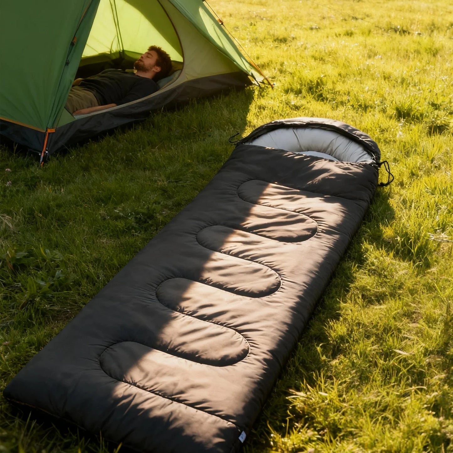 3-Season Weather Sleeping Bag, Suitable Microfiber, 5-20 Degrees, Compression Bag Supplies