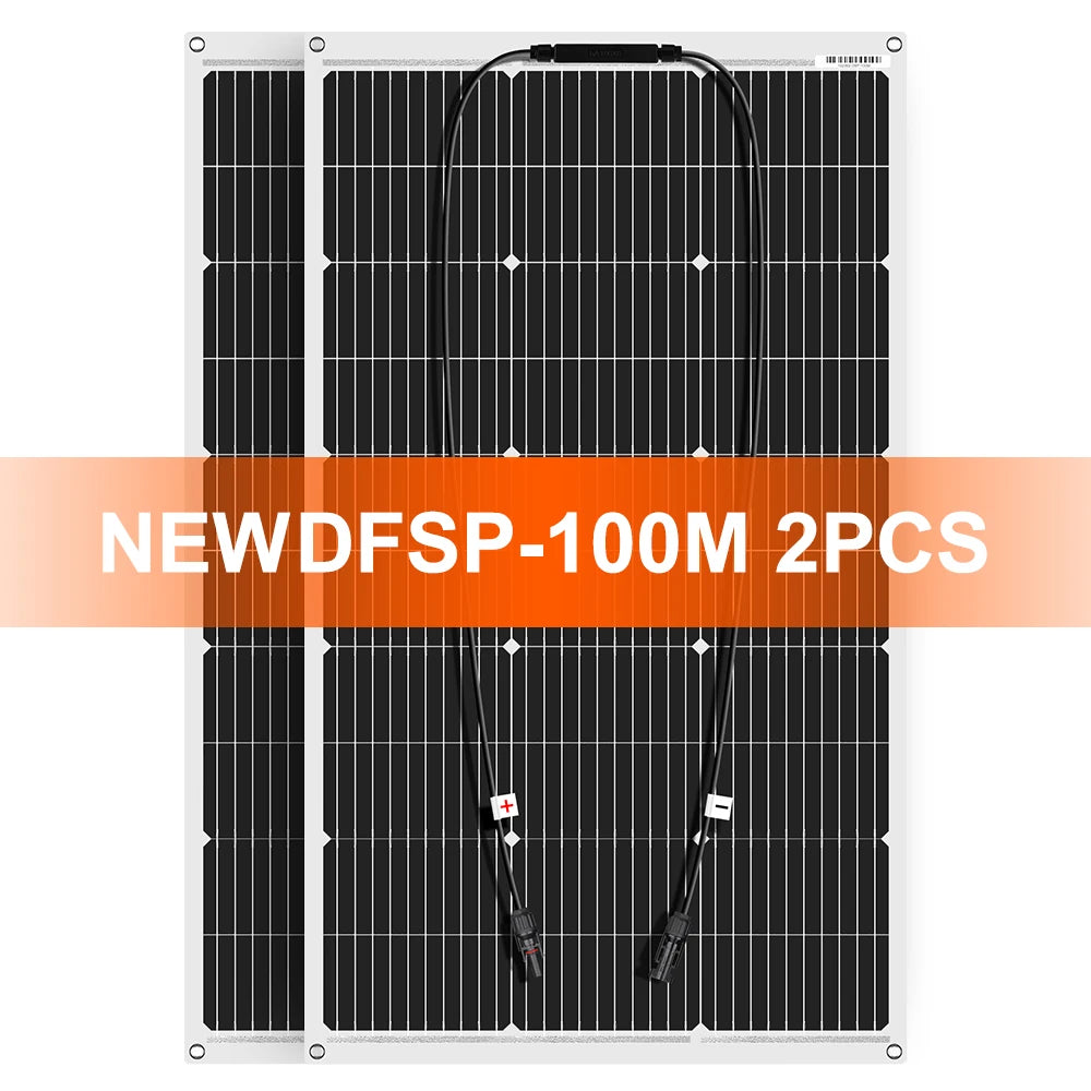 18V 100W/200W/400W Flexible Solar Panels Waterproof Monocrystalline S Camping RV Home Charge 12V