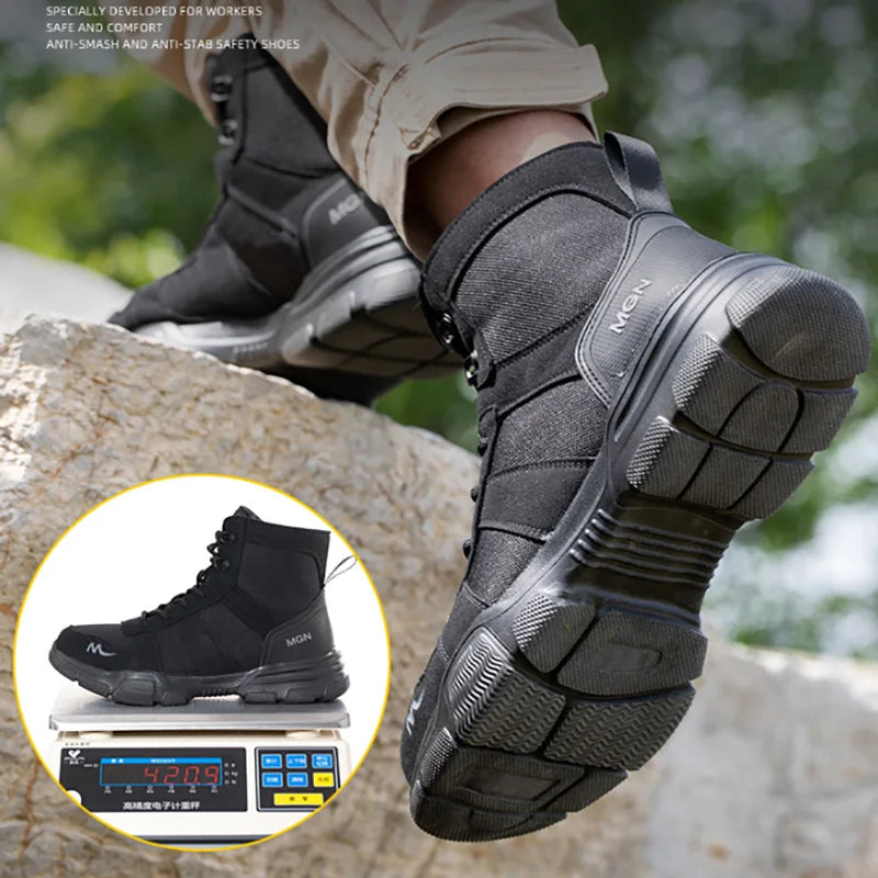 Boots Indestructible Safety Men Steel Toe  Puncture-Proof Sneakers; Women Non Slip Work Shoes