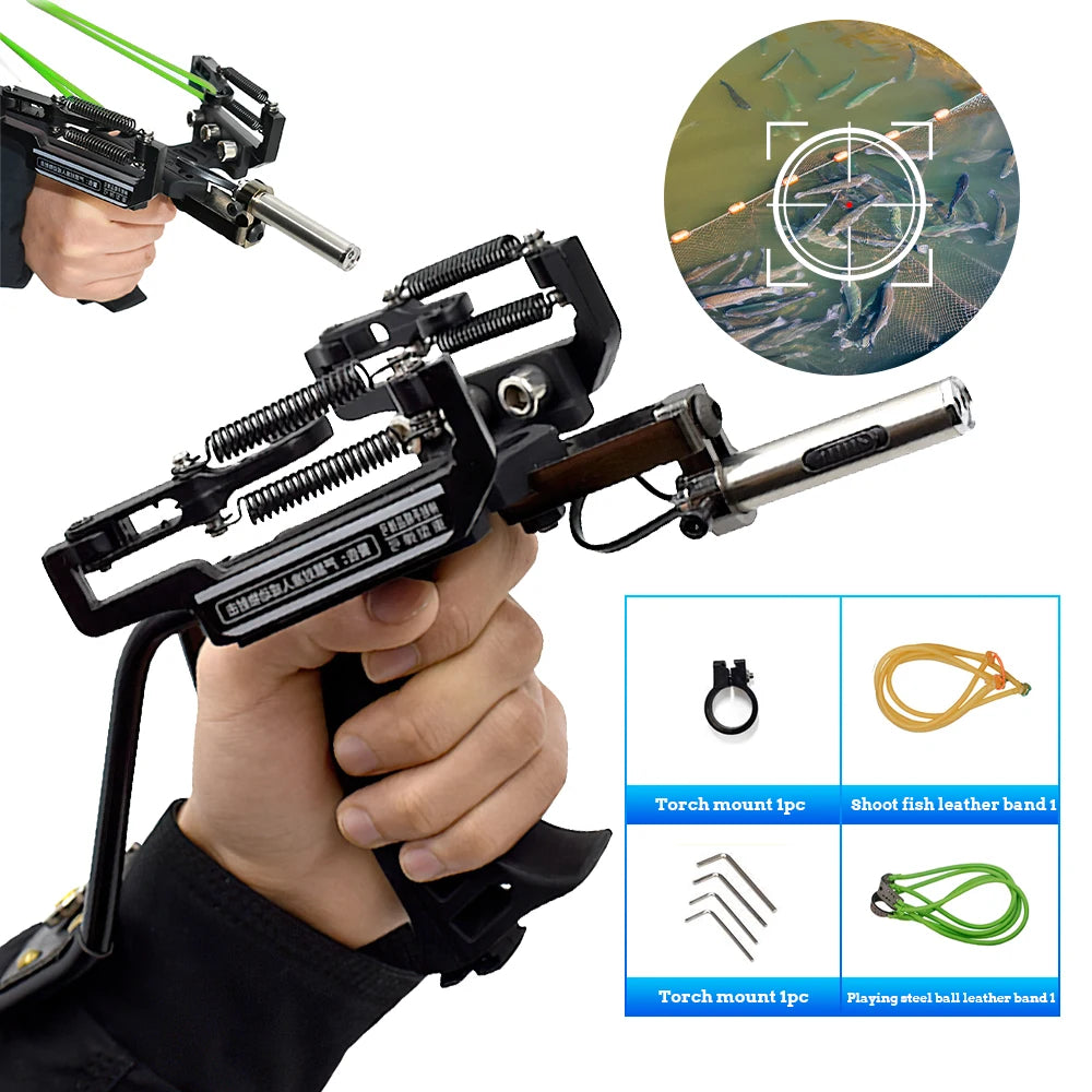 Professional Slingshot Metal Laser Fishing Hunting Catapult High Duty Powerful Sling Shot Arrow Rest