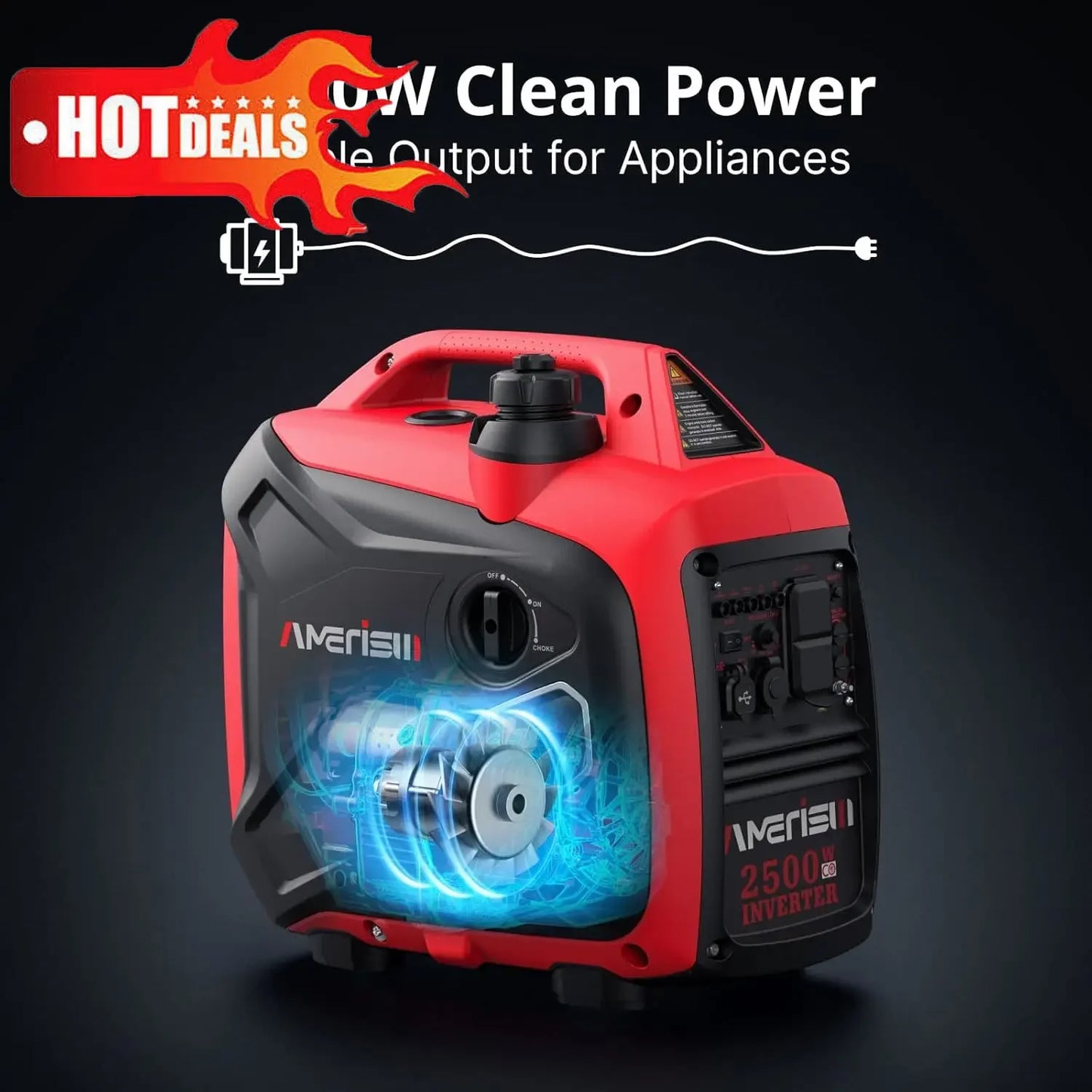 EPA Compliant 25Version,500-Watt GAS Powered Portable Inverter/Gen,CO Sensor, Super Quiet.NOT SOLAR