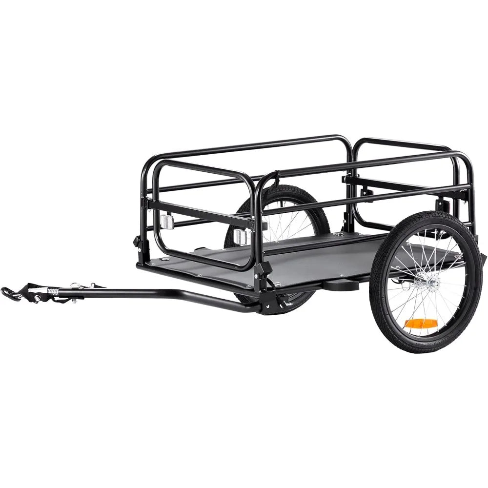 Bike Cargo Trailer, 88/100/160 lbs Load Capacity, Heavy-Duty Cart, Foldable Storage Universal Hitch