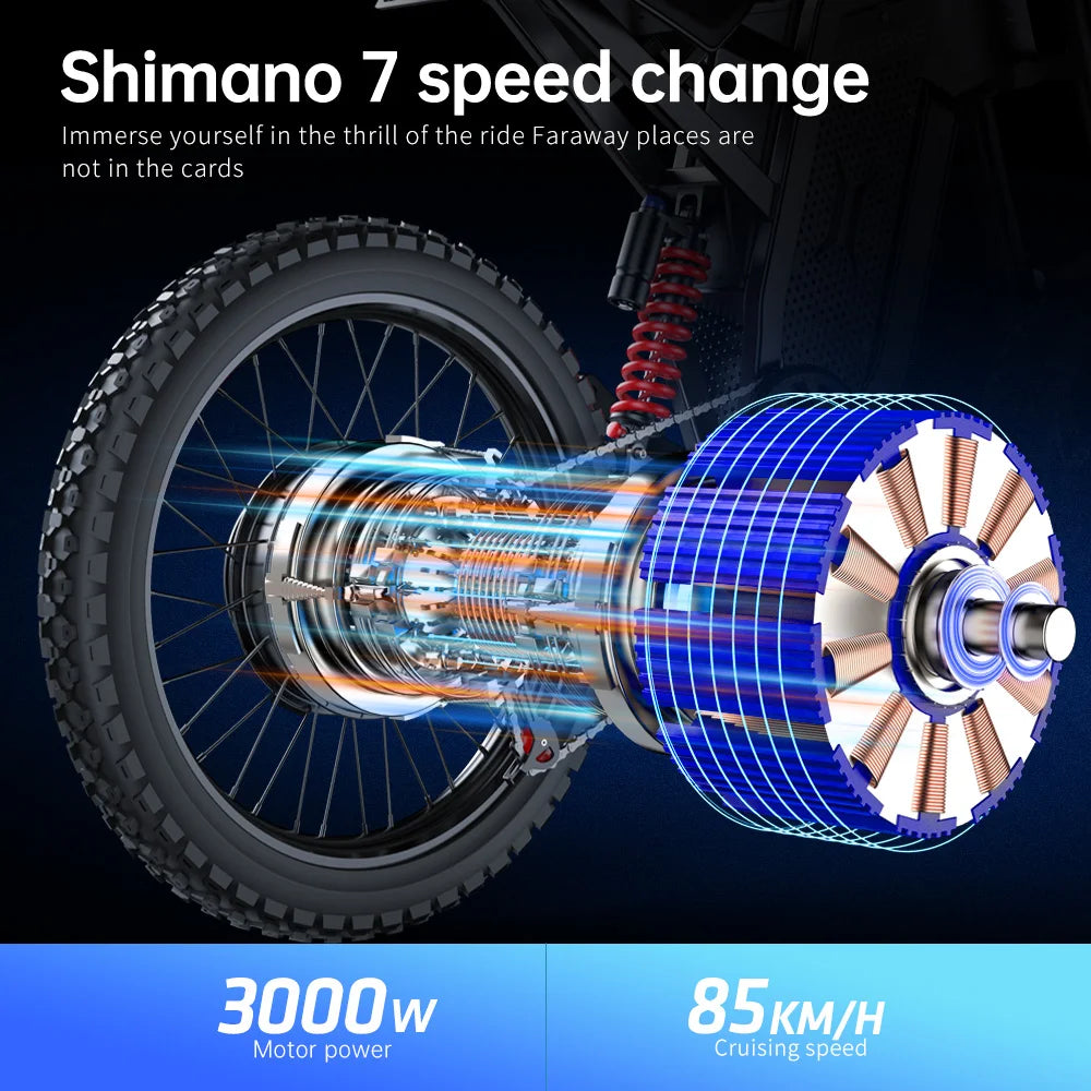 Max E-Motorcycles 3000W Brushless Gearless Motors 60V30AH Lithium Battery Speed 85Kmh Adult Off Road