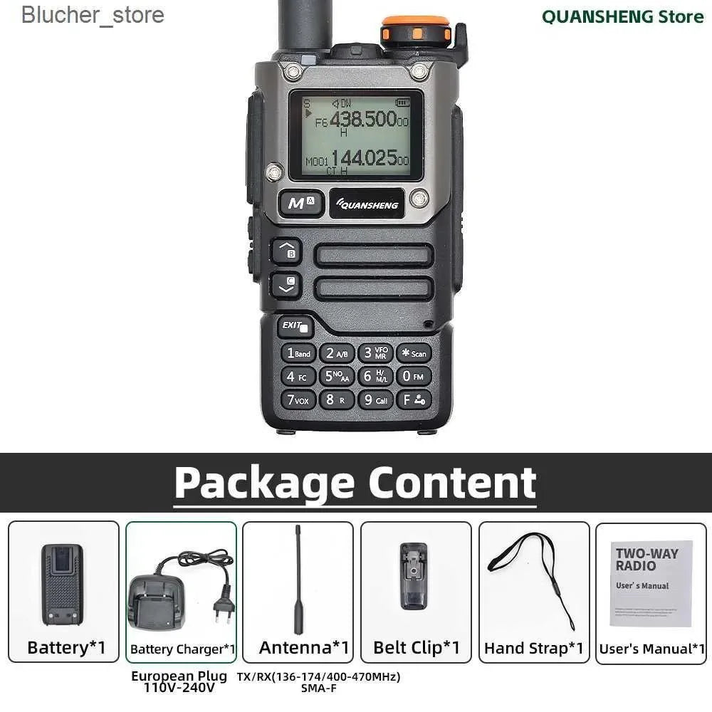 UV-K6 Walkie UVK58 Air Band Radio TyepC Charge UHF VHF DTMF Scrambler NOAA Wireless Frequency 2 Way