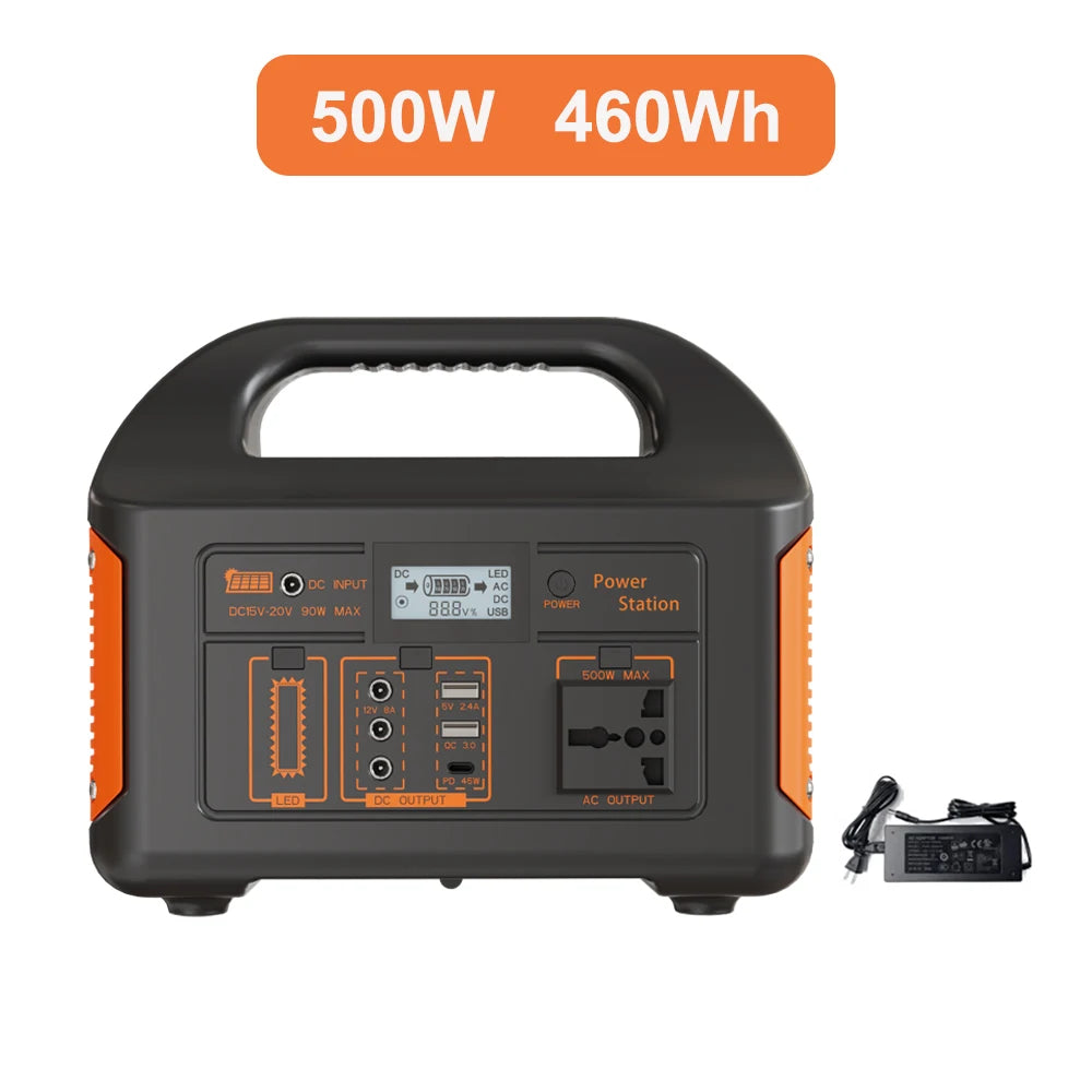 500W 300W Portable Power Station AC 110V Solar Generator LiFePO4 Battery UPS Emergency camp Home