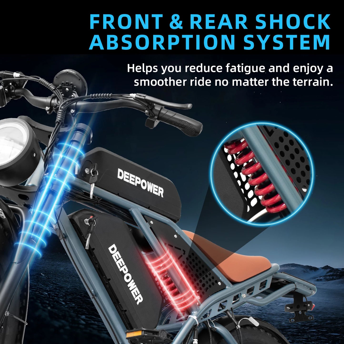 QS7 Max Electric Bicycle 2000W Brushless Motors MTB 48V 35AH Lithium Battery Speed 50Km/h Off Road