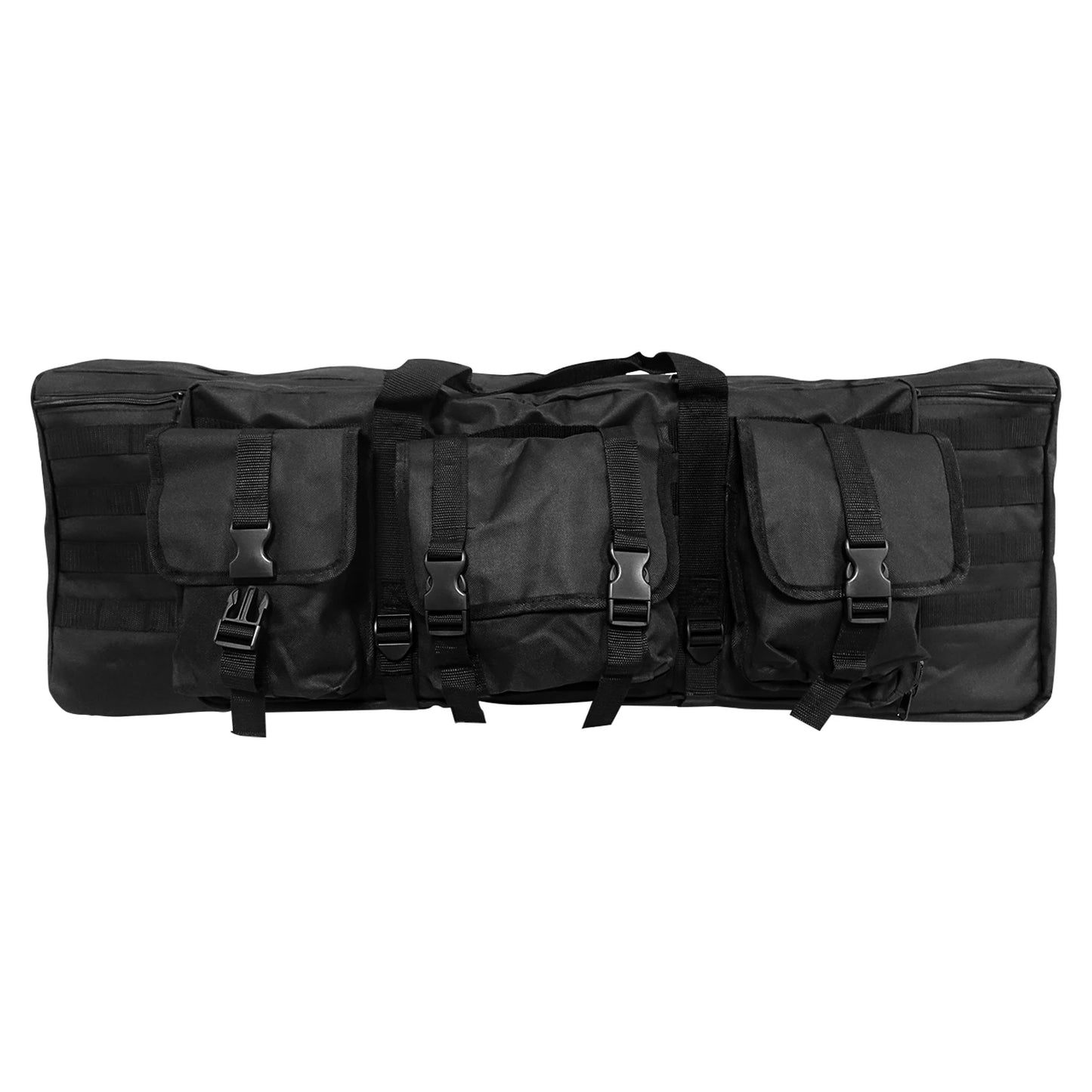 Tactical Double Long Gun Pack Pistol Transport Case, Lockable Compartment for Outdoor Hunting
