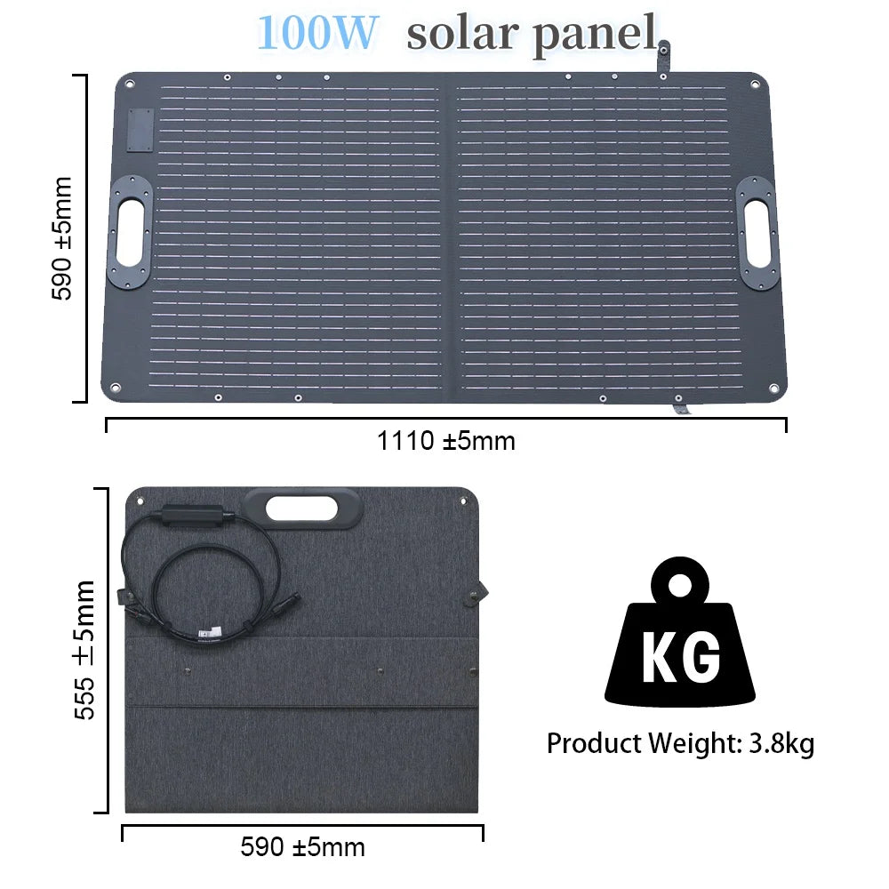 600W Solar Generator LiFePO4 BAT Portable Outdoor Activities 100W 200W Foldable Solar Panel Charger