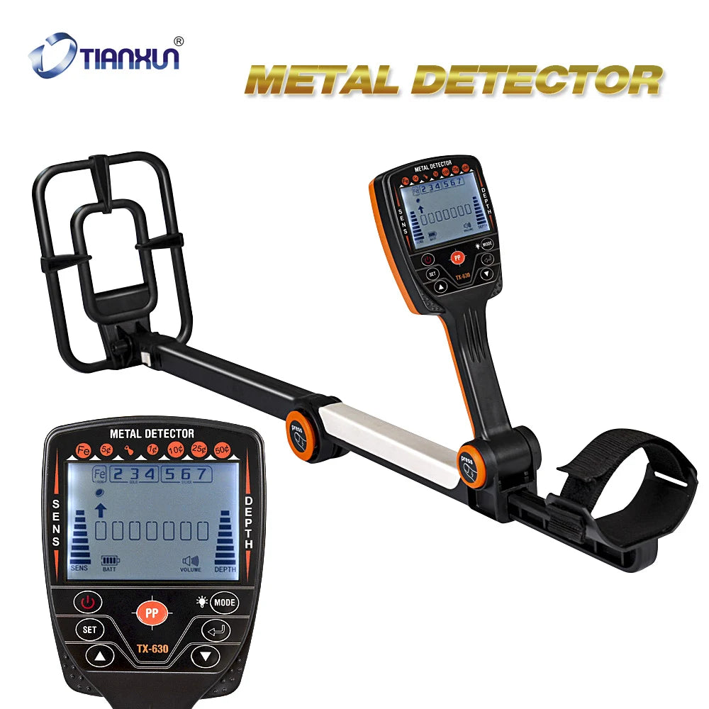 TX-630 Foldable Metal Detector Professional Wtrproof, Adjust, Fold Metal Detectors Accuracy Light
