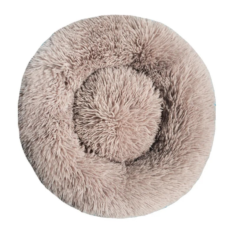 Round Dog/ Cat Bed Plush Basket Washable Pet Bed for Small Medium pet