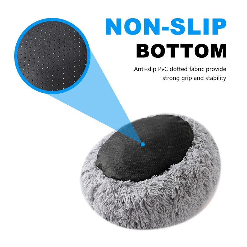 40-100cm Fluffy Pets Beds Large Round Super Warm Soft Cat Plush Nest