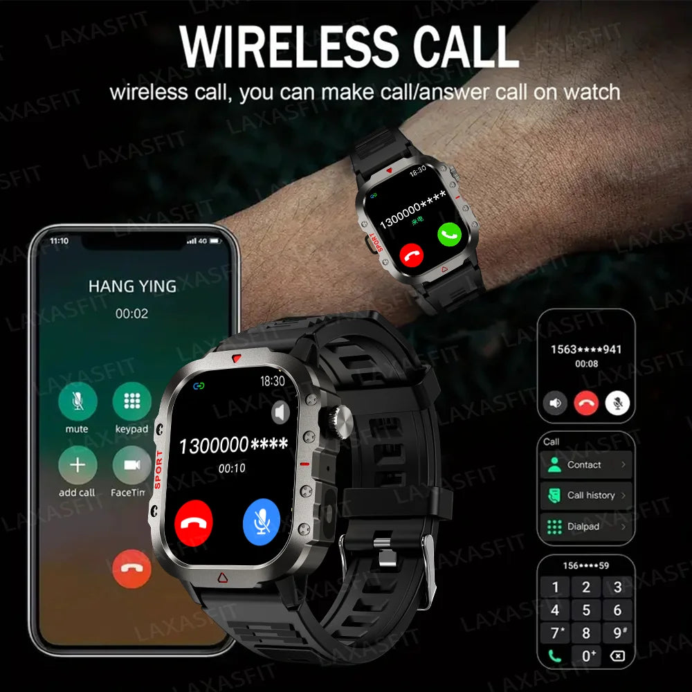 Smart Watch Bluetooth Voice Call LED Flashlight Health Monitor Outdoor Sports Smart