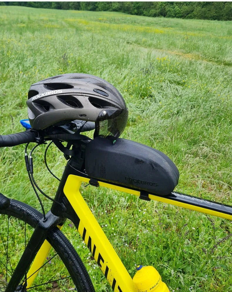 Bicycle Bag Waterproof Cycling Top Front Tube Frame  Large MTB Road Bicycle  Black