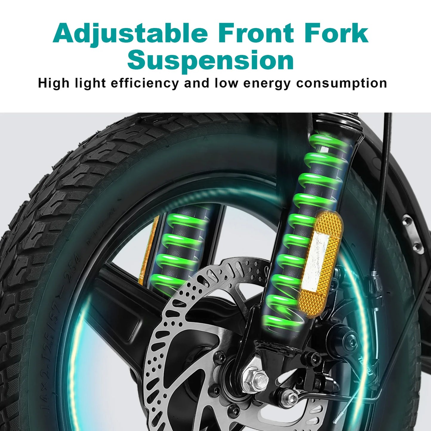 Adult Commuter E- Bike,14-inch, Easy to Fold, 500W Motor, 48V10.4Ah Removable Battery, 20-mile Range