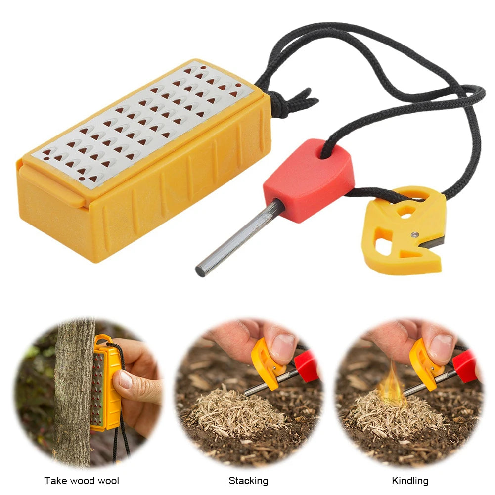 Tinder Maker,Fire Starter Tool Lightweight Stainless Steel Grater Survive,Tool forEmergency