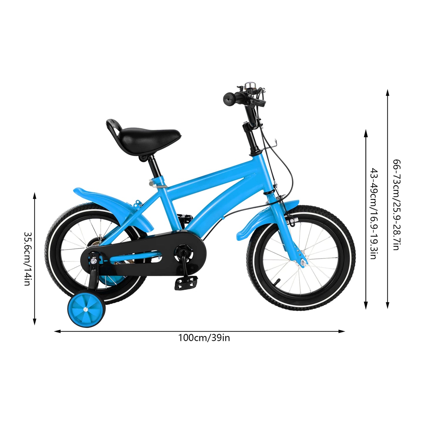 14 Inch Bike Boys Girls Bicycle Student Bike for 2-11 Years Kids Bike White/Red/Blue/yellow
