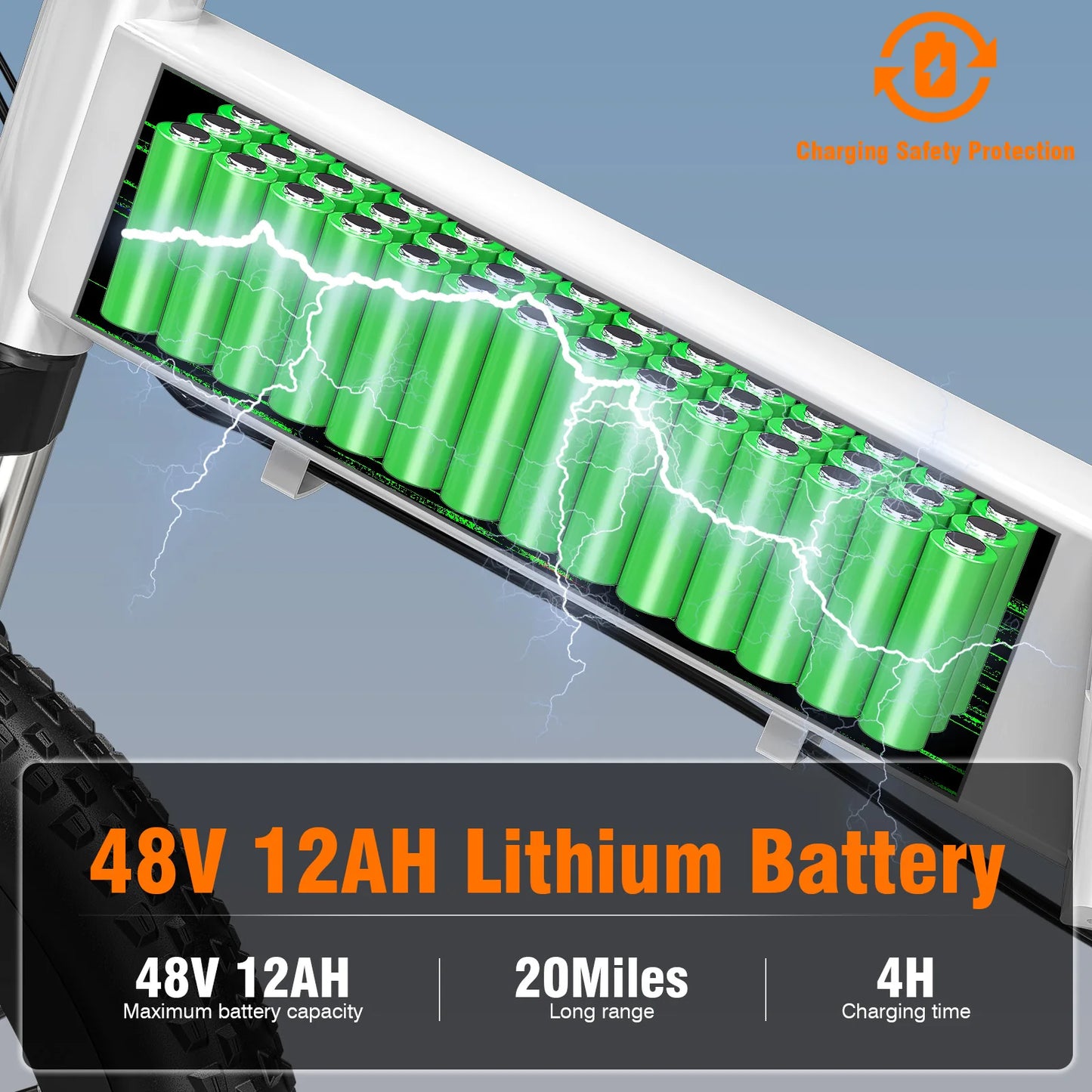 E-bicycle 720W peak 48V12AH 20 inch * 2.4 road tire 5-speed with assisted riding 20MPH urban commute