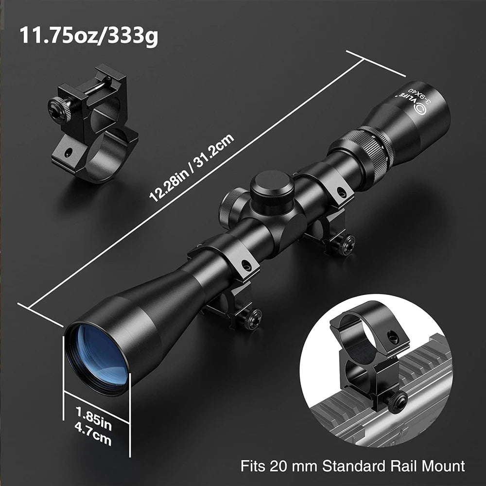 3-9X40 Hunting Deer Air Rifle Scope Wire Rangefinder Reticle Crossbow Mil Dot Reticle Optical Sights