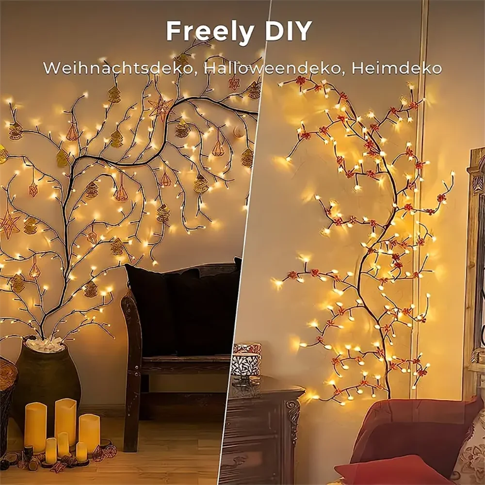Outdoor Lighting String Solar Tree and Vine Lamp 96LED Tree Branches Light Waterproof Garland