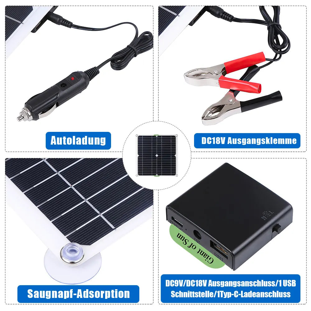 400W High-Efficiency Flexible Solar Panel 12V Solar Panel Battery Charging ControllerInverterHome