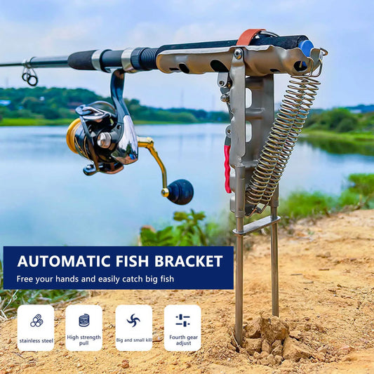 1-5pcs Automatic Fishing Rod bracket holders Stainless Steel double spring rest Brackets Fishing