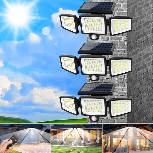 3Pack Outdoor Solar Lights, 210LED 2500LM Motion Sensor Security Lights, IP65 Waterproof