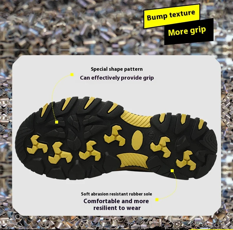 Waterproof Leather Indestructible Men Work Safety Boots Outdoor Anti-smash Anti-puncture Male