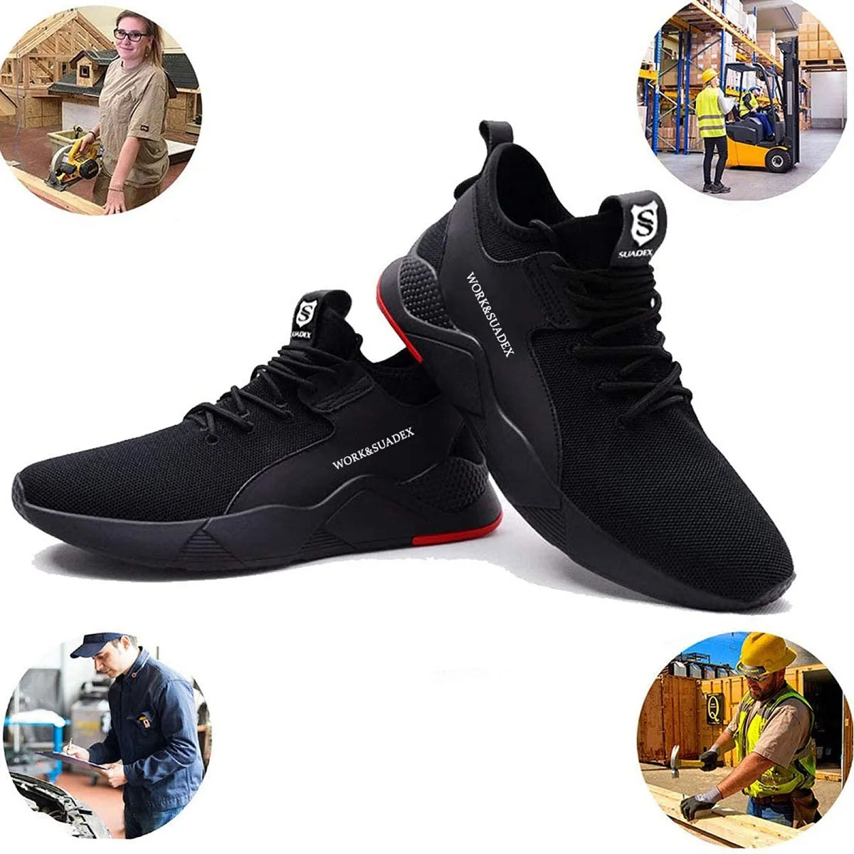 Men Work Safety Shoes Steel Toe Cap Anti-Smashing Puncture Proof Work Boots Non-Slip Breathable