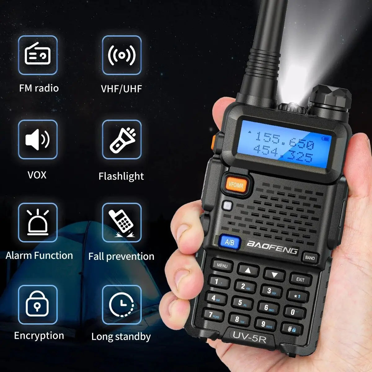2PCS UV-5R Walkie Talkie Dual Band VHF UHF TwowAYLong Range 128CH VOX Transceiver UV5R UV 5R Ham Radio