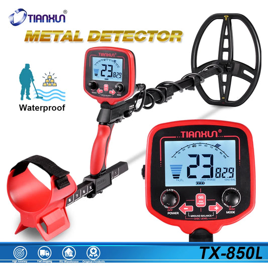 TX-850L Metal Detector Professional Depth Metal Detector High Sensitivity Gold backLight Pinpointer