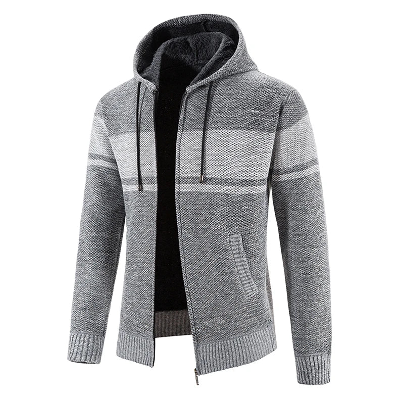 Male Knitted Casual Jackets, Hood Men's Sweater Coat Y2K Baseball Jumpers Jersey Top Clothing