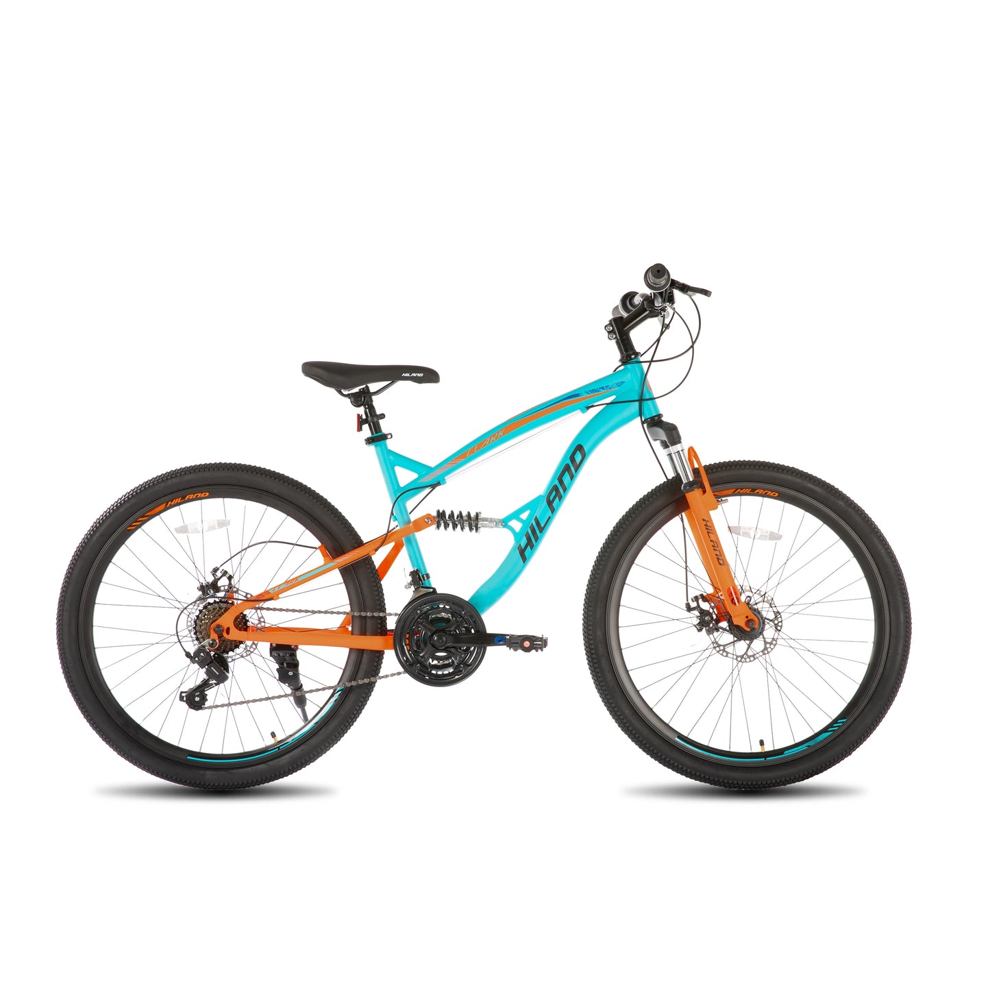 Full Suspension Mens Mountain Bike, 21 Speed, 26 Inch Wheel, Dual Disc Brake Adult Bicycle