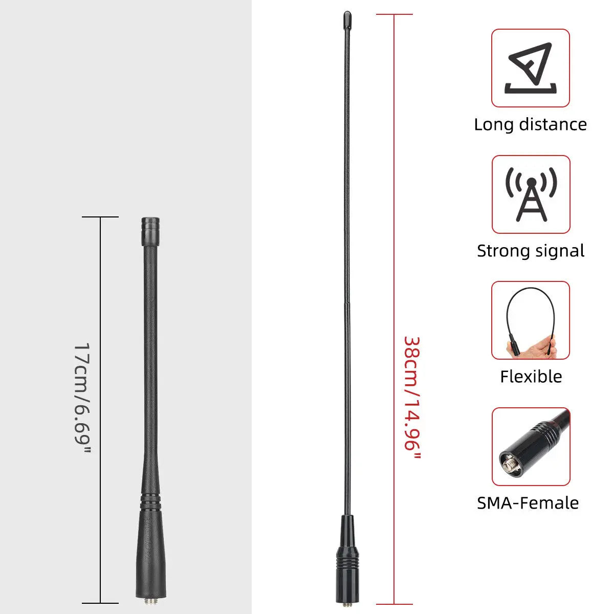 8W Walkie Talkie 3800mAh Battery UV82 Dual Band VHF UHF Long Range Emergency Ham Radio