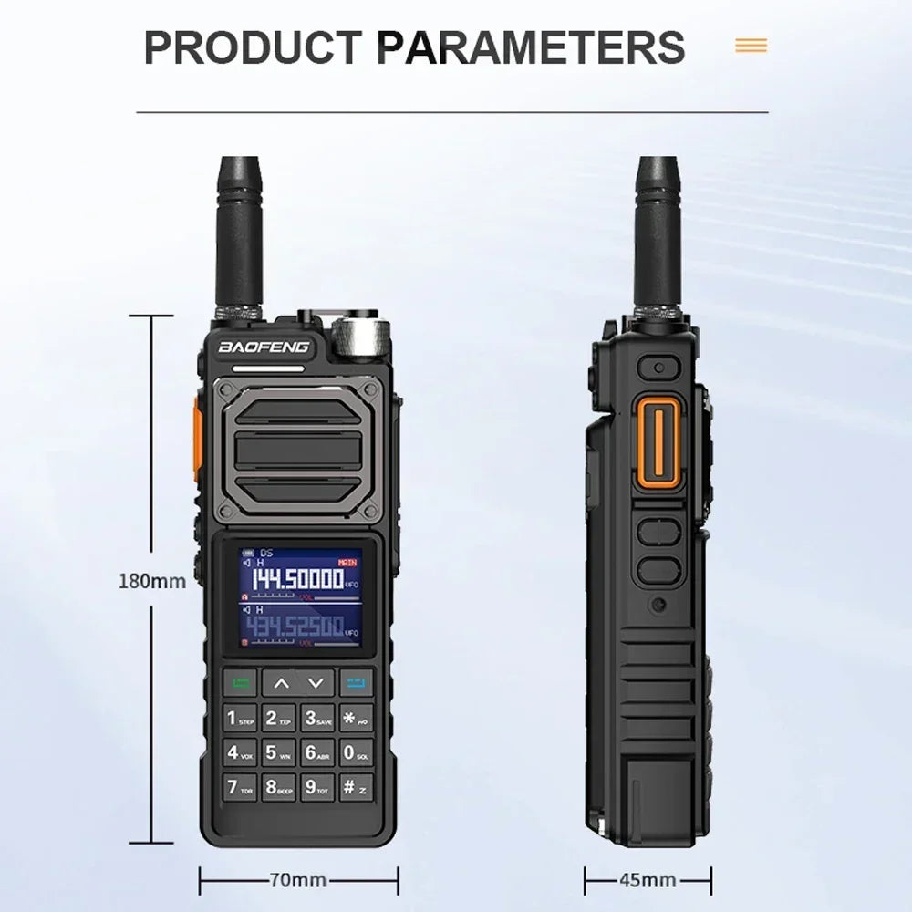 PRO Walkie Talkie Long Range Ham Radio 4-Band Copy Frequency 15W High Powerful Portable USB-C  Way