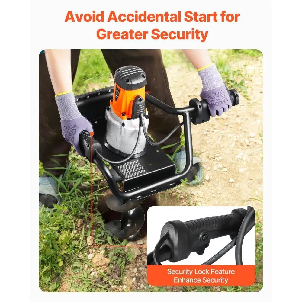 Electric Post Hole Digger 1500W Power Motor 5.71 Inch Auger Bit for Easy Digging and Landscaping