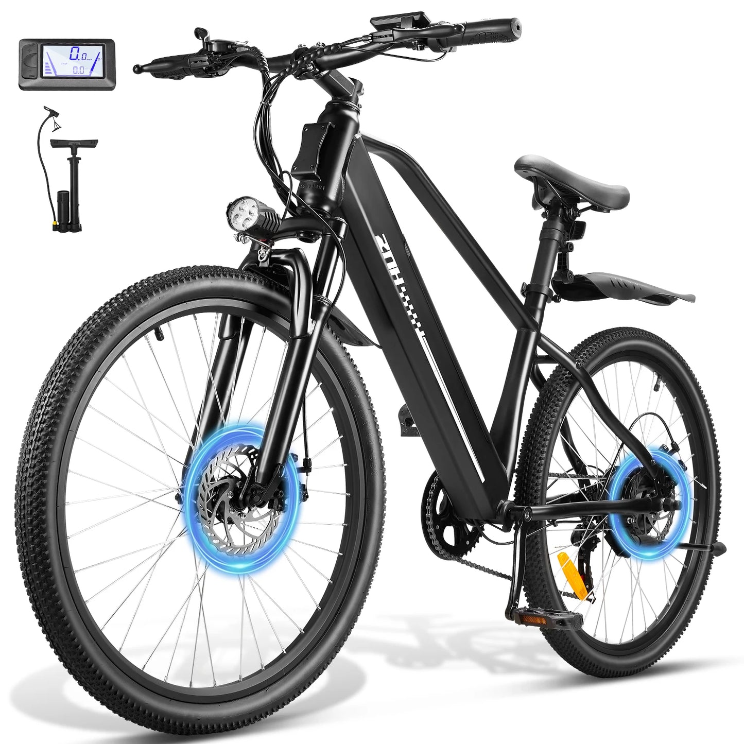E-Bicycle, Adults,1000W Peak Motor,48V Removable Battery,20MPH,26" Tire E-Bike, 7-Speed,50 Miles