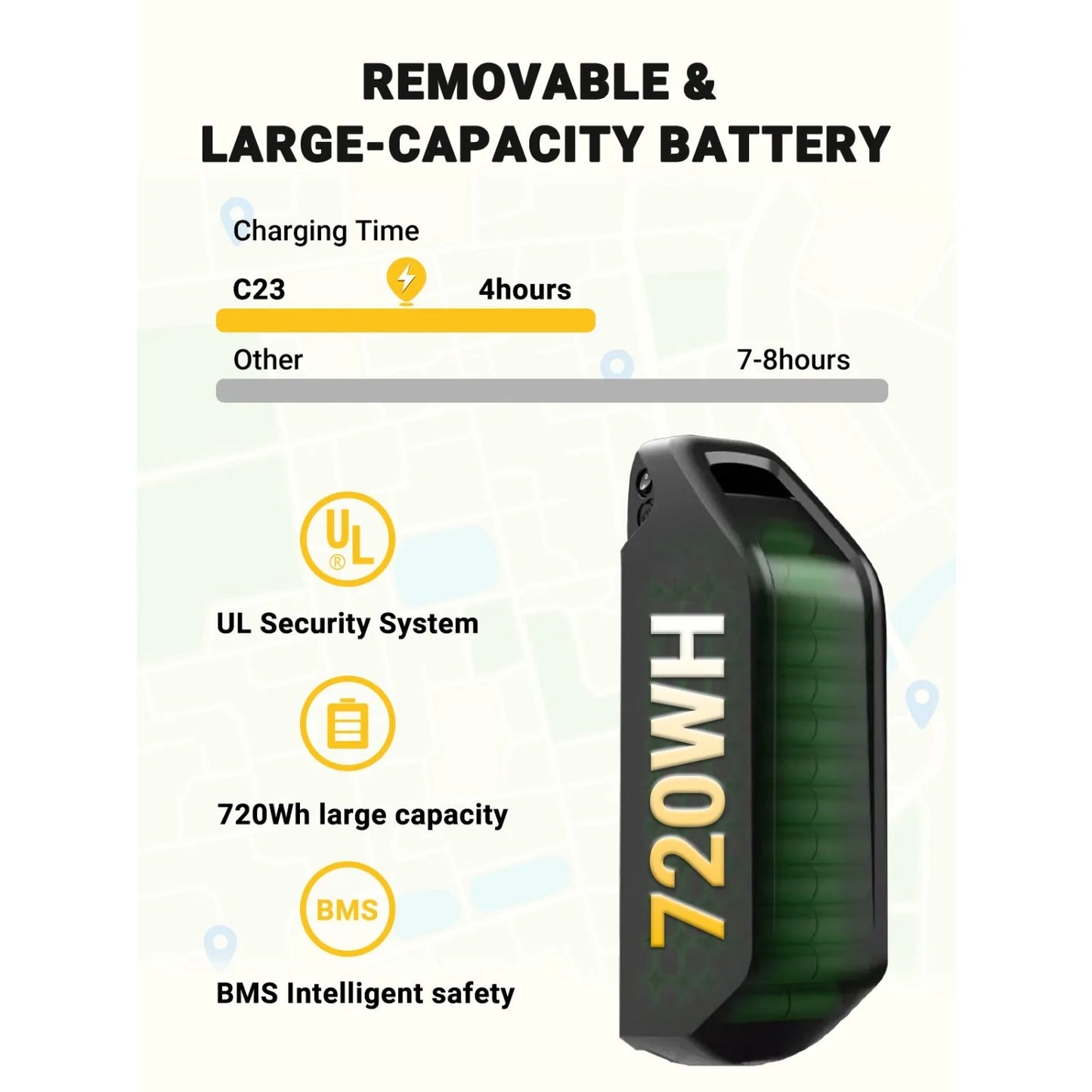 City E-Bike 750W Motor 48V15AH Battery, Seat Back + Footrest Electric Bike 26*3.0-inch Fat Tire