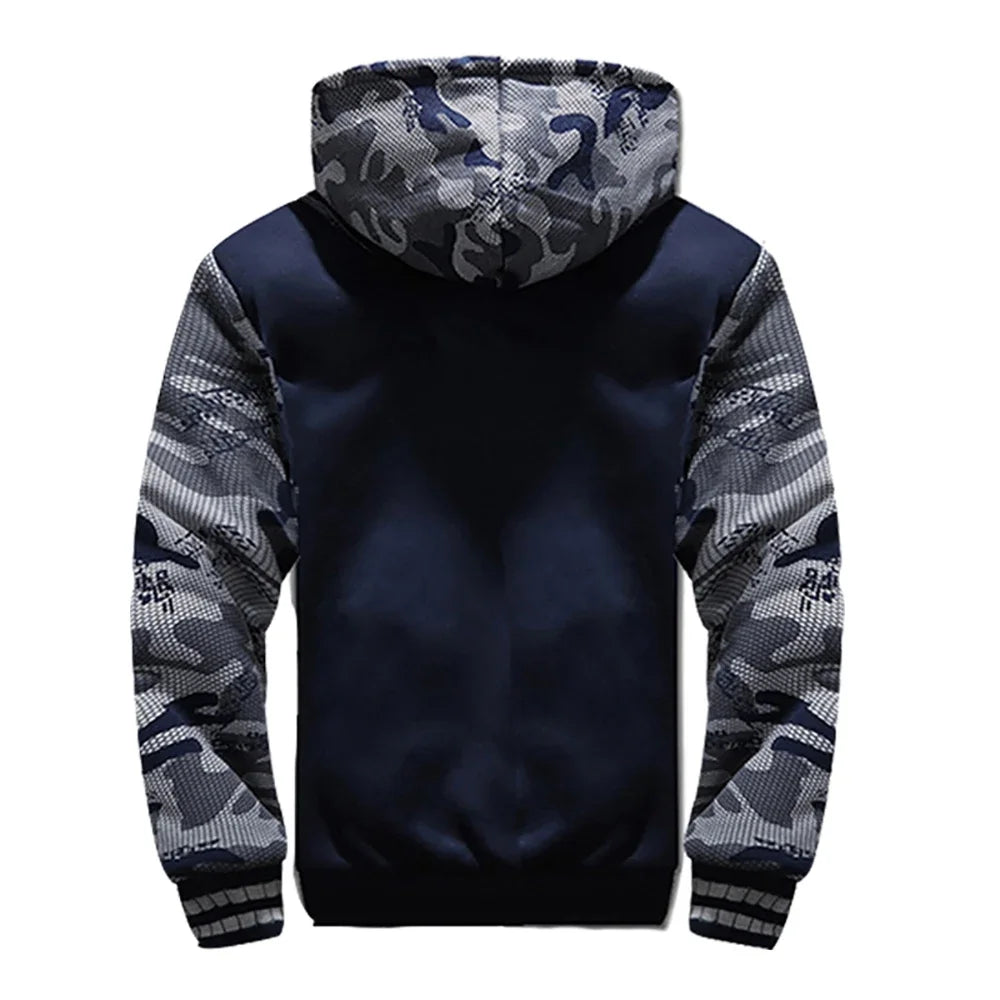 Men's Jacket Camouflage Thicken Winter Jackets for Men Fleece Long Sleeve Coat Man Casual Hoodies