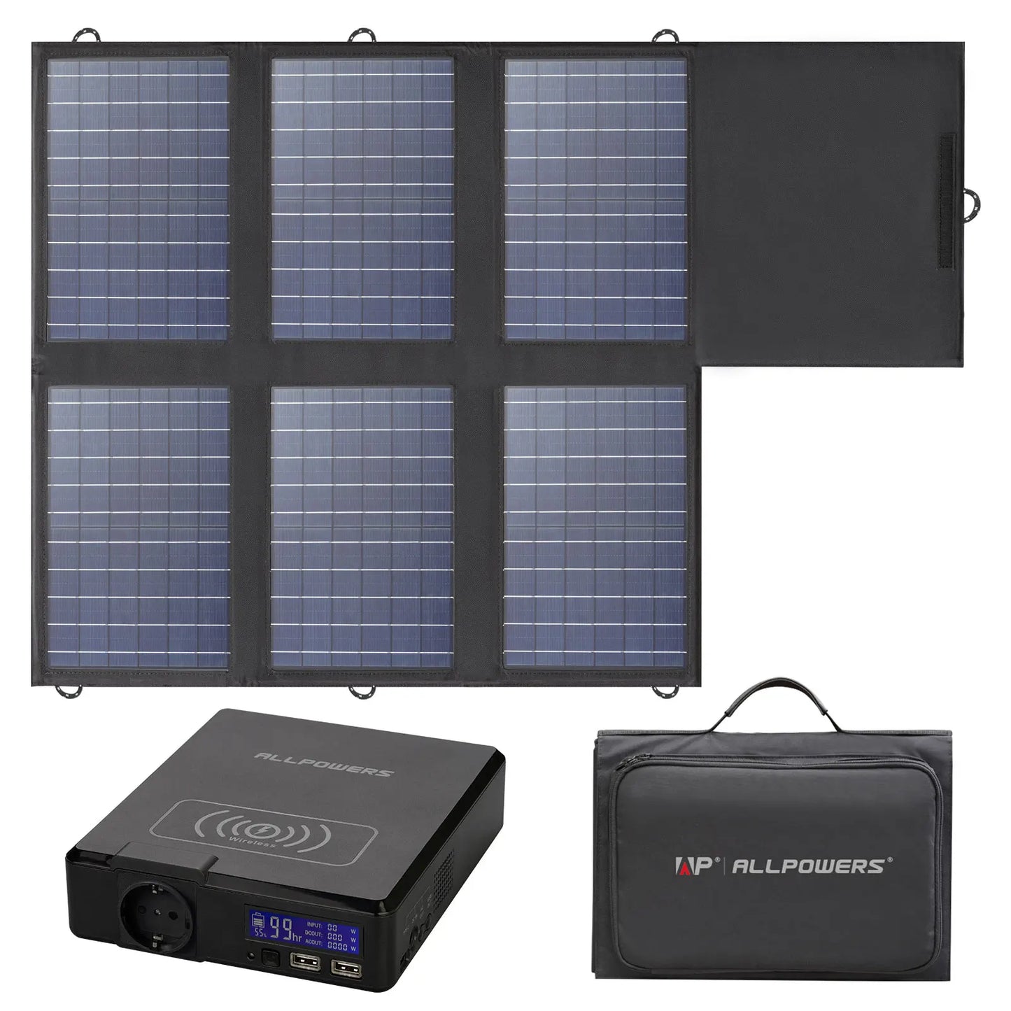 Solar Powerbank 41600mAh 200W Portable w/Solarpanel 60W，DC,USB,USB-C Output  for Camping Laptop Iphone