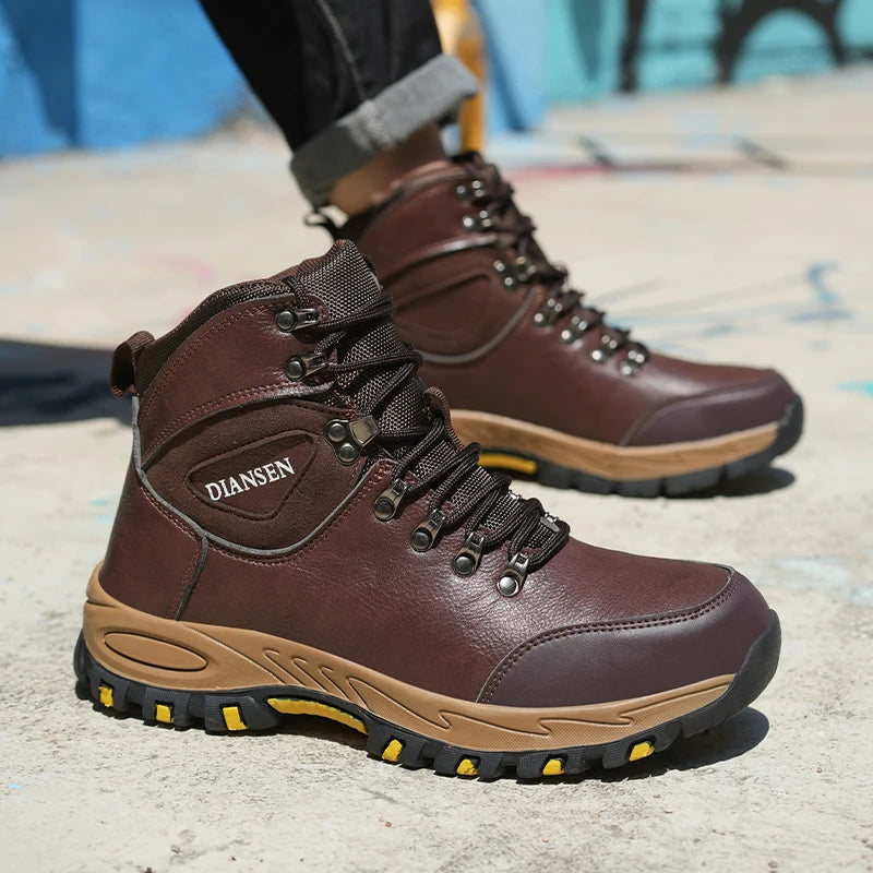 Waterproof Leather Indestructible Men Work Safety Boots Outdoor Anti-smash Anti-puncture Male