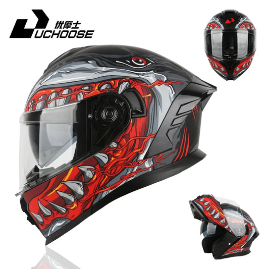 DIY modular helmetDOT Motorcycle Helmet Four Seasons Motocross Racing Modular Flip Up  Men Women