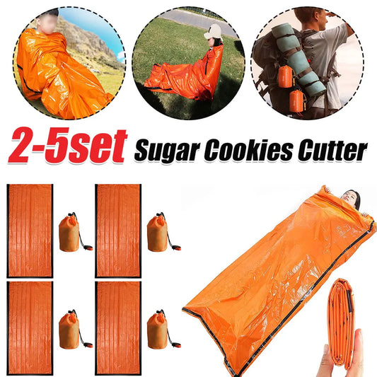 2-5 set Survival Sleeping Bag Thermal  Survival Gear for Camping Hiking Outdoor Adventure
