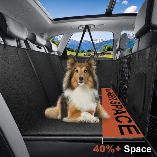 Back Seat Extender for Dogs Waterproof  Seat Cover, Hard Bottom Anti Scratch Car Protector Mat